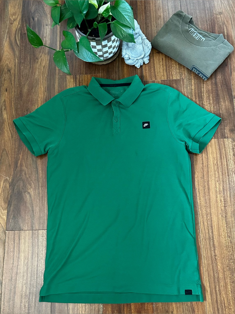 Nike Golf Mens Kelly Green Chest Patch Polo Shirt M